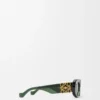 Gafas de sol ovaladas biseladas Maxi Anagram verde oscuro Gafas de sol ovaladas biseladas Maxi Anagram verde oscuro