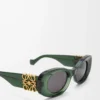 Gafas de sol ovaladas biseladas Maxi Anagram verde oscuro Gafas de sol ovaladas biseladas Maxi Anagram verde oscuro