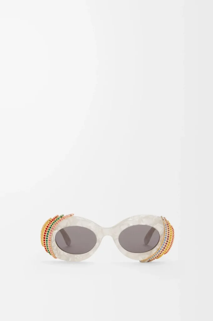 Gafas de sol Pavé Oval Gris perla/Blanco Gafas de sol Pavé Oval Gris perla/Blanco