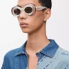 Gafas de sol Pavé Oval Gris perla/Blanco Gafas de sol Pavé Oval Gris perla/Blanco