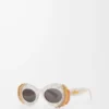 Gafas de sol Pavé Oval Gris perla/Blanco Gafas de sol Pavé Oval Gris perla/Blanco