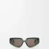 Gafas de sol pequeñas Butterfly Screen transparentes verde oscuro Gafas de sol pequeñas Butterfly Screen transparentes verde oscuro