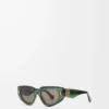 Gafas de sol pequeñas Butterfly Screen transparentes verde oscuro Gafas de sol pequeñas Butterfly Screen transparentes verde oscuro