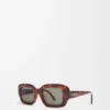 Gafas de sol rectangulares finas Havana Gafas de sol rectangulares finas Havana