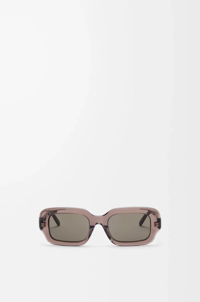 Gafas de sol rectangulares finas Marrón transparente Gafas de sol rectangulares finas Marrón transparente