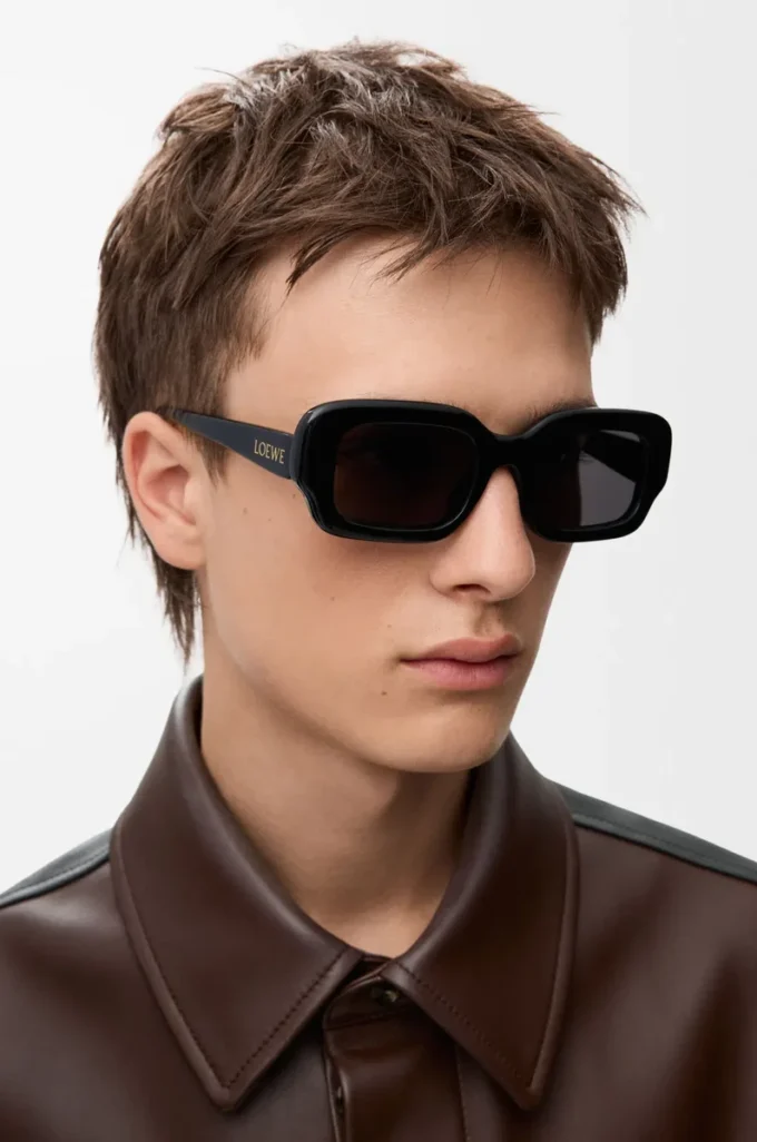 Gafas de sol rectangulares finas Negro Gafas de sol rectangulares finas Negro