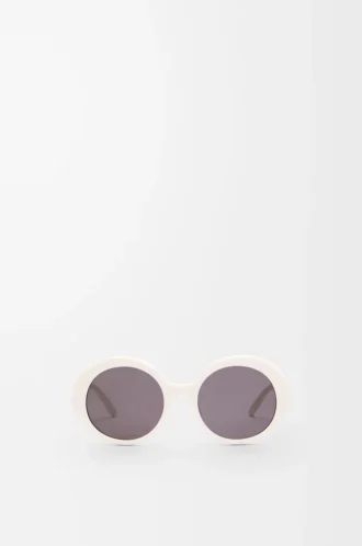 Gafas de sol redondas y finas Blanco/Marfil
