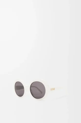 Gafas de sol redondas y finas Blanco/Marfil