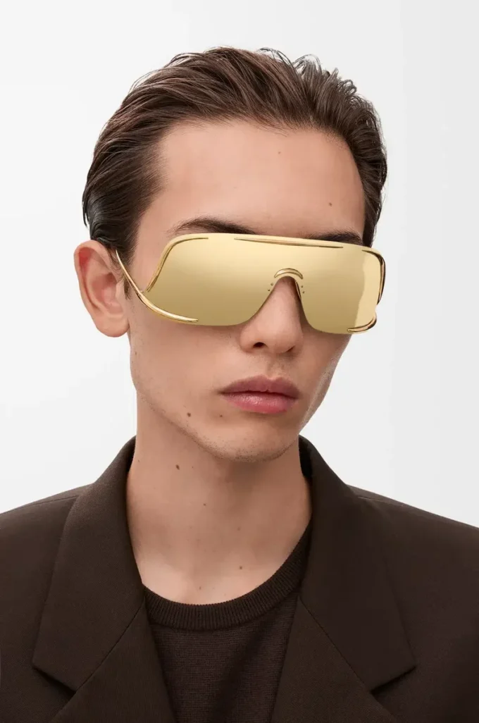 Gafas de sol Shield Mask doradas Gafas de sol Shield Mask doradas