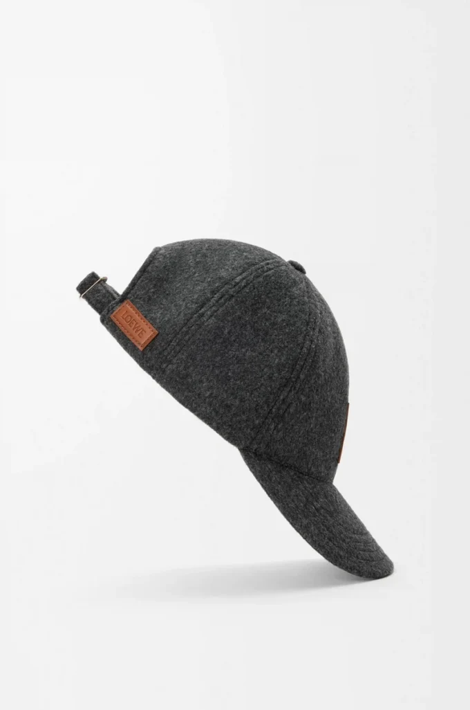 Gorra con parche de lana Gris Gorra con parche de lana Gris