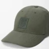 Gorra con parche de lona verde caqui
