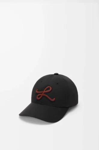 Gorra con parche L en algodón negro