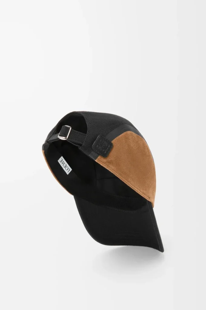 Gorra de lona y ante negro/oro oscuro Gorra de lona y ante negro/oro oscuro