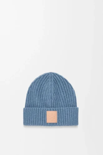 Gorro de cachemira azul denim