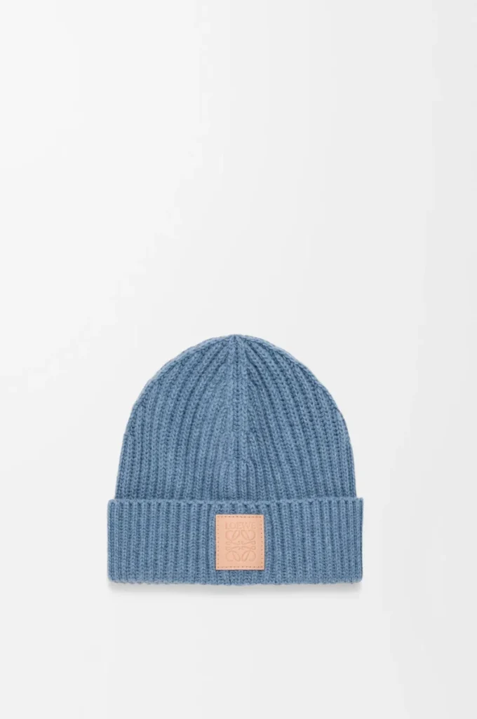 Gorro de cachemira azul denim Gorro de cachemira azul denim
