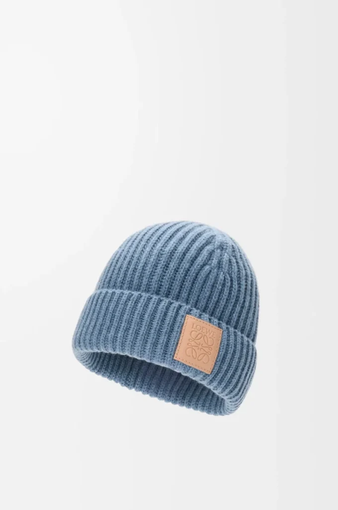Gorro de cachemira azul denim Gorro de cachemira azul denim