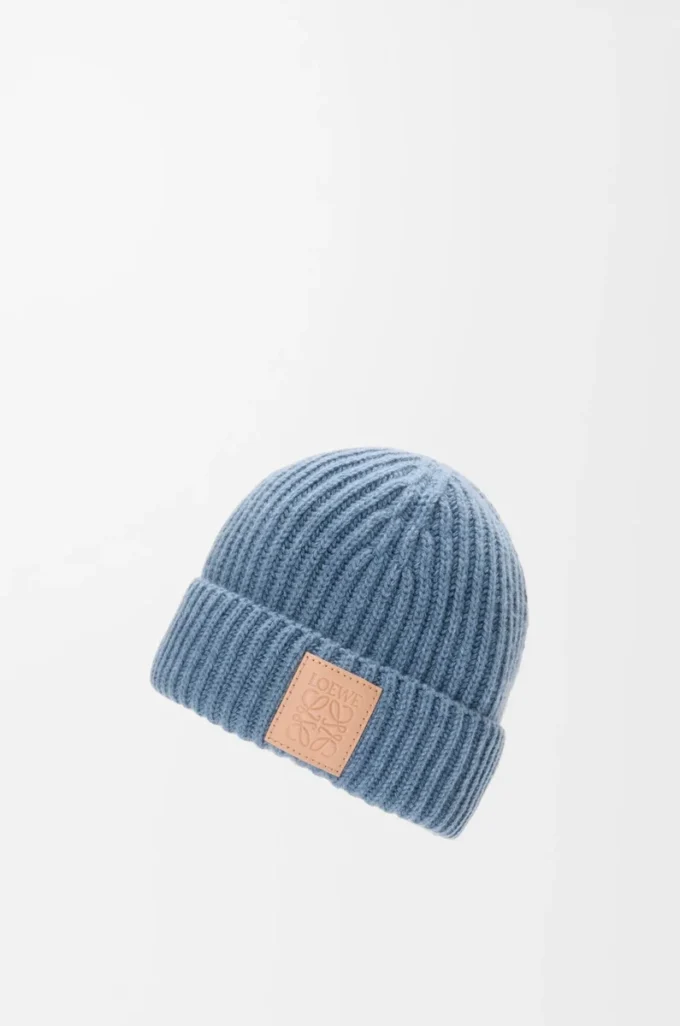 Gorro de cachemira azul denim Gorro de cachemira azul denim
