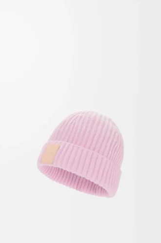 Gorro de cachemira rosa claro