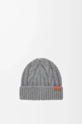 Gorro de lana gris jaspeado
