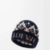 Gorro de mezcla de lana azul marino/multicolor Gorro de mezcla de lana azul marino/multicolor
