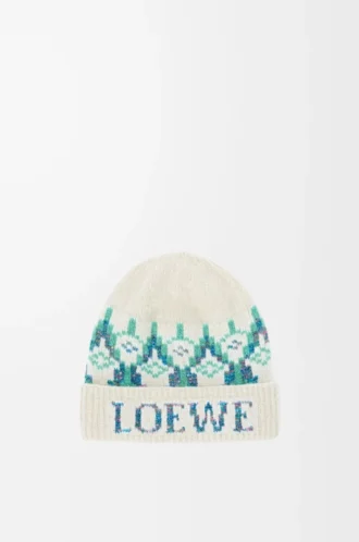 Gorro de mezcla de lana Blanco/Menta