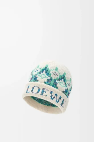 Gorro de mezcla de lana Blanco/Menta