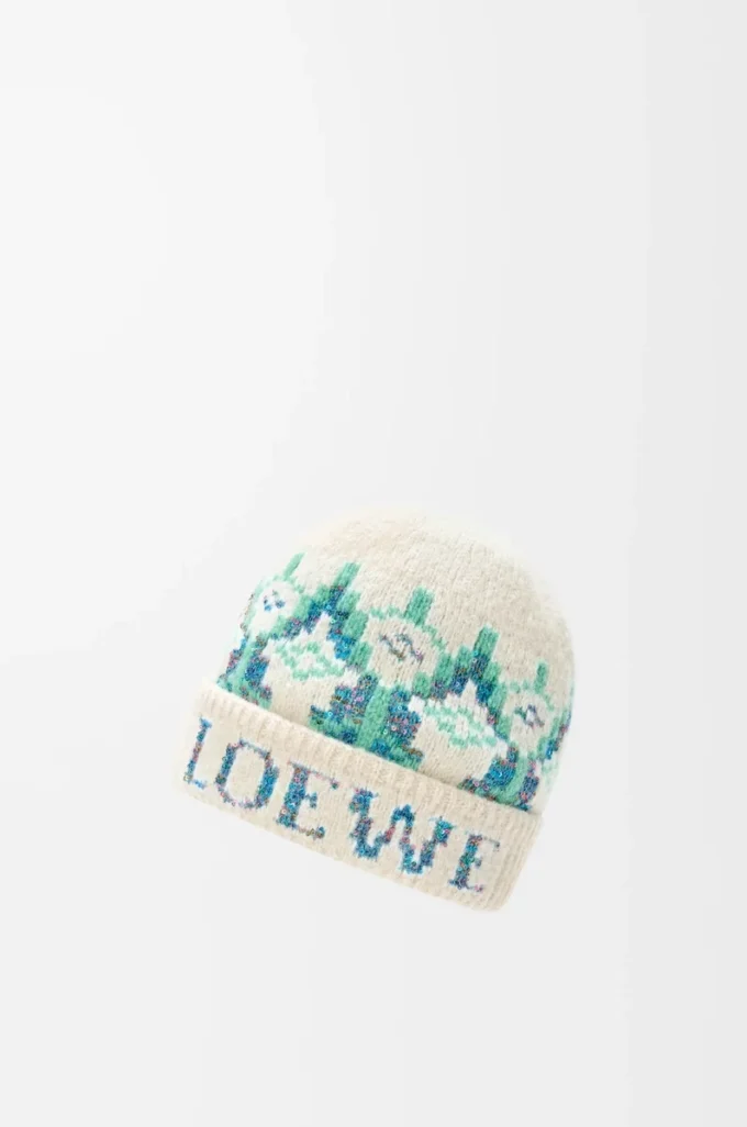 Gorro de mezcla de lana Blanco/Menta Gorro de mezcla de lana Blanco/Menta