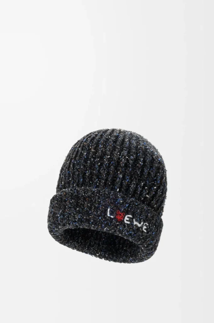 Gorro de mezcla de lana, seda y alpaca Melange negro Gorro de mezcla de lana, seda y alpaca Melange negro