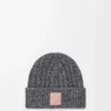 Gorro de mezcla de lana y cachemira Gris/Azul jaspeado Gorro de mezcla de lana y cachemira Gris/Azul jaspeado