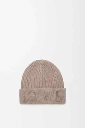 Gorro LOEWE de lana en color beige oscuro