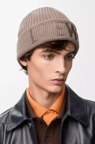 Gorro LOEWE de lana en color beige oscuro