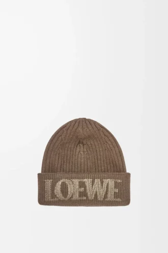 Gorro LOEWE de lana marrón claro