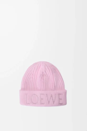 Gorro LOEWE de lana rosa claro