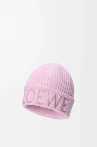 Gorro LOEWE de lana rosa claro