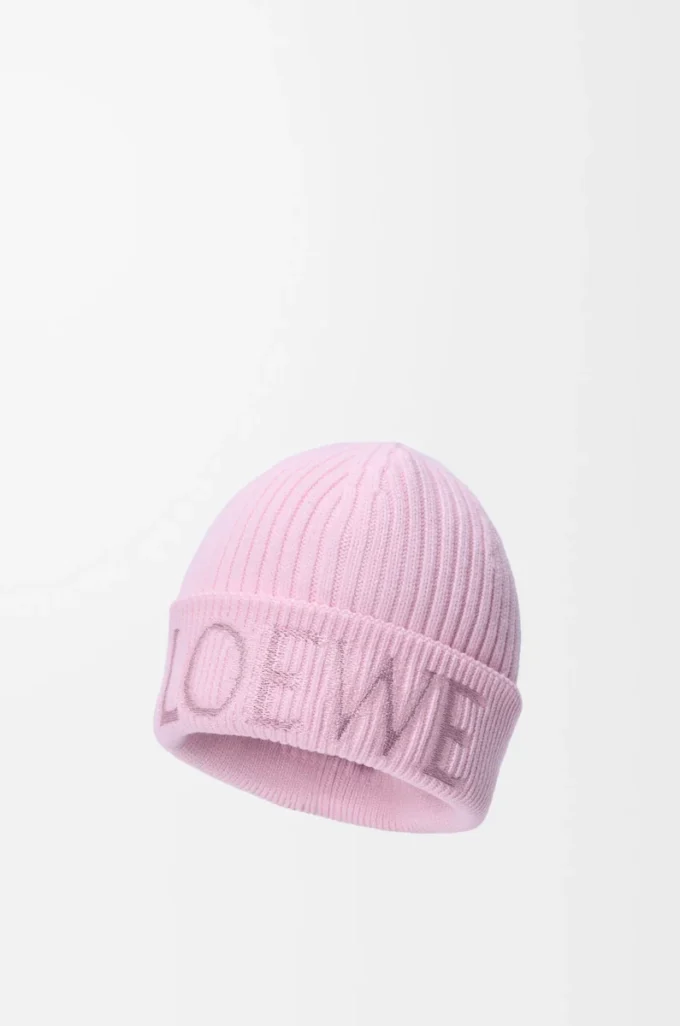 Gorro LOEWE de lana rosa claro Gorro LOEWE de lana rosa claro