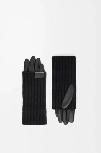 Guantes de cachemira y piel de cordero napa Negro