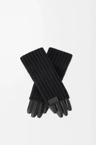 Guantes de cachemira y piel de cordero napa Negro