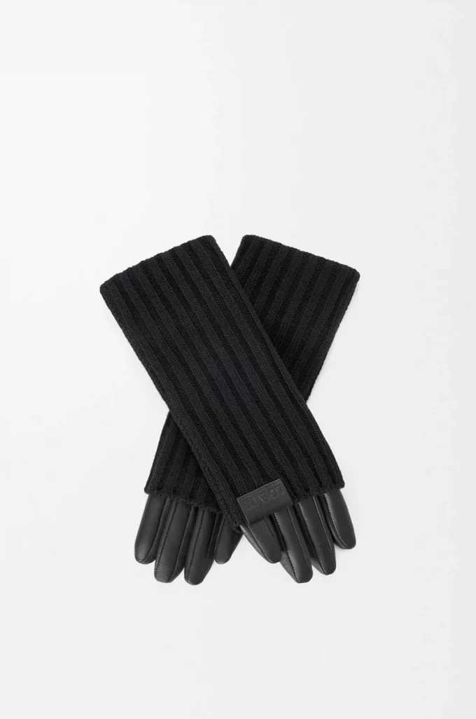 Guantes de cachemira y piel de cordero napa Negro Guantes de cachemira y piel de cordero napa Negro
