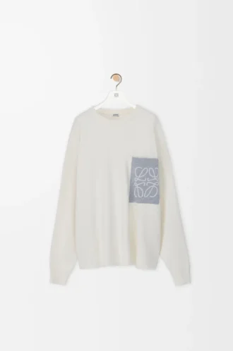 Jersey Anagram con bolsillo en mezcla de algodón Beige/Gris