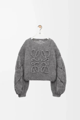 Jersey Anagram en mohair gris jaspeado
