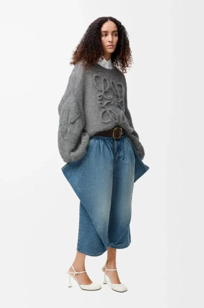 Jersey Anagram en mohair gris jaspeado Jersey Anagram en mohair gris jaspeado