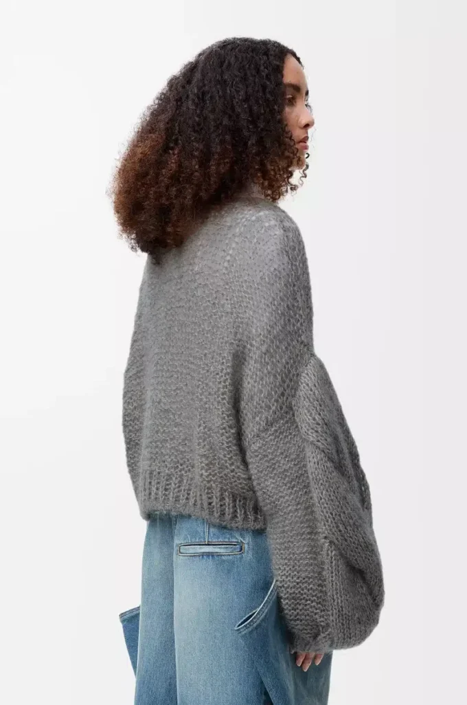 Jersey Anagram en mohair gris jaspeado Jersey Anagram en mohair gris jaspeado