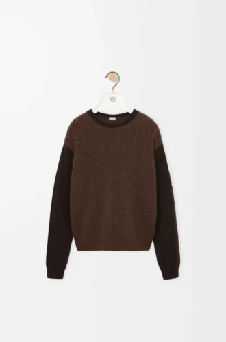 Jersey de cachemira marrón/marrón oscuro