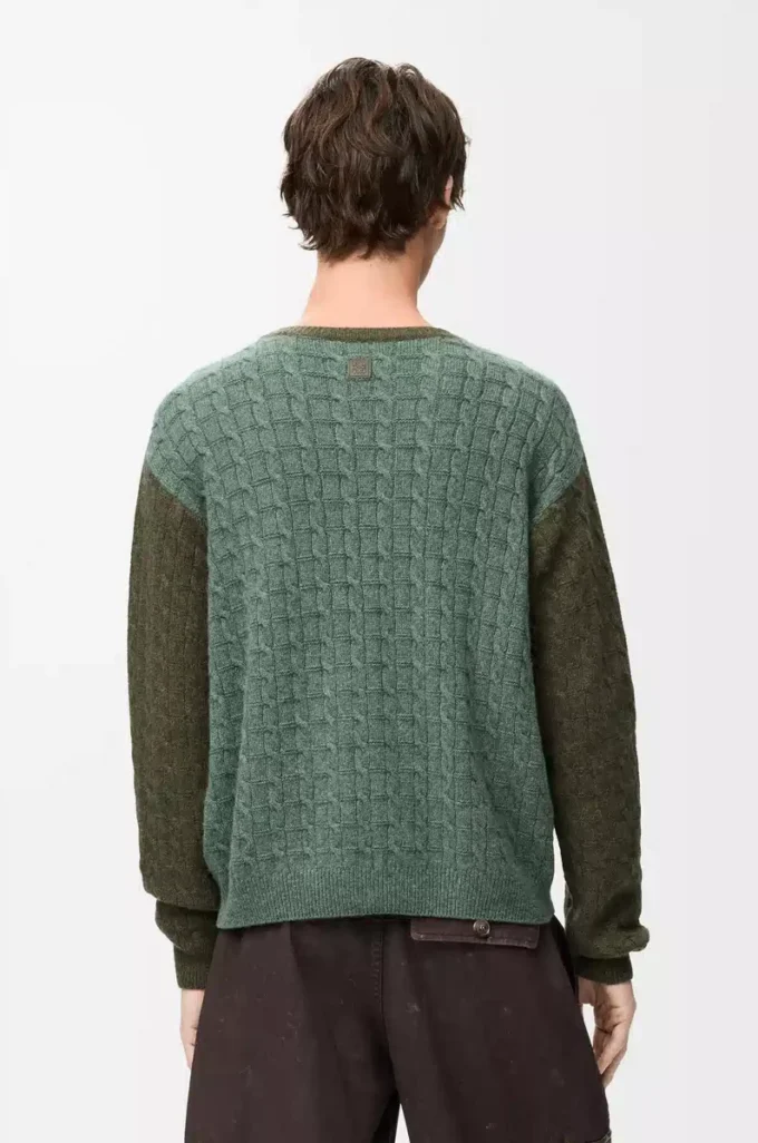 Jersey de cachemira verde claro/verde caqui Jersey de cachemira verde claro/verde caqui