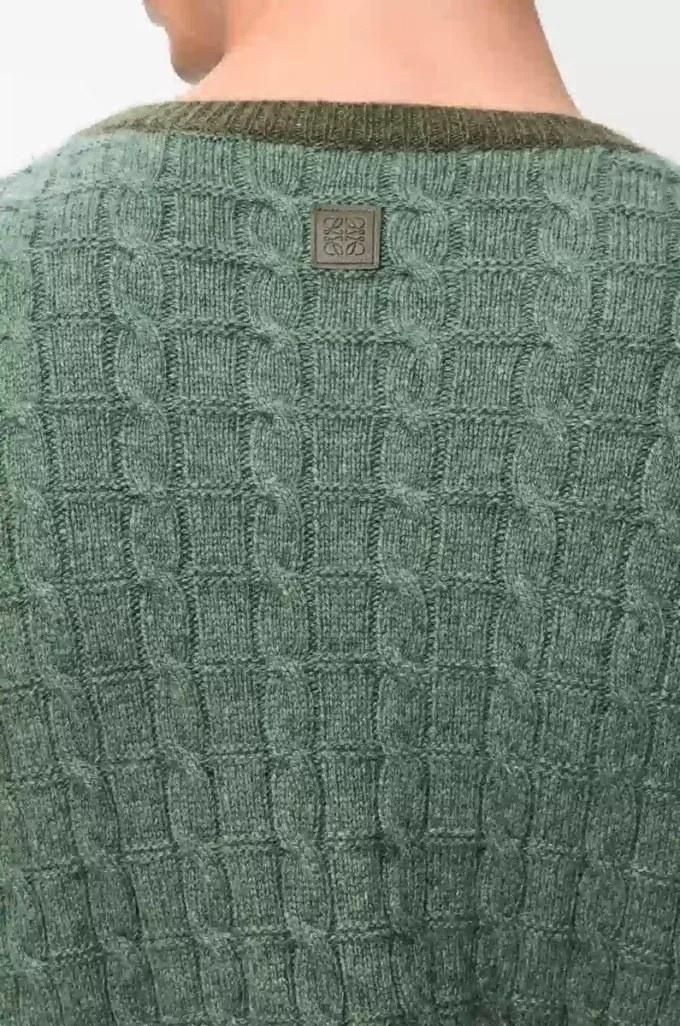 Jersey de cachemira verde claro/verde caqui Jersey de cachemira verde claro/verde caqui