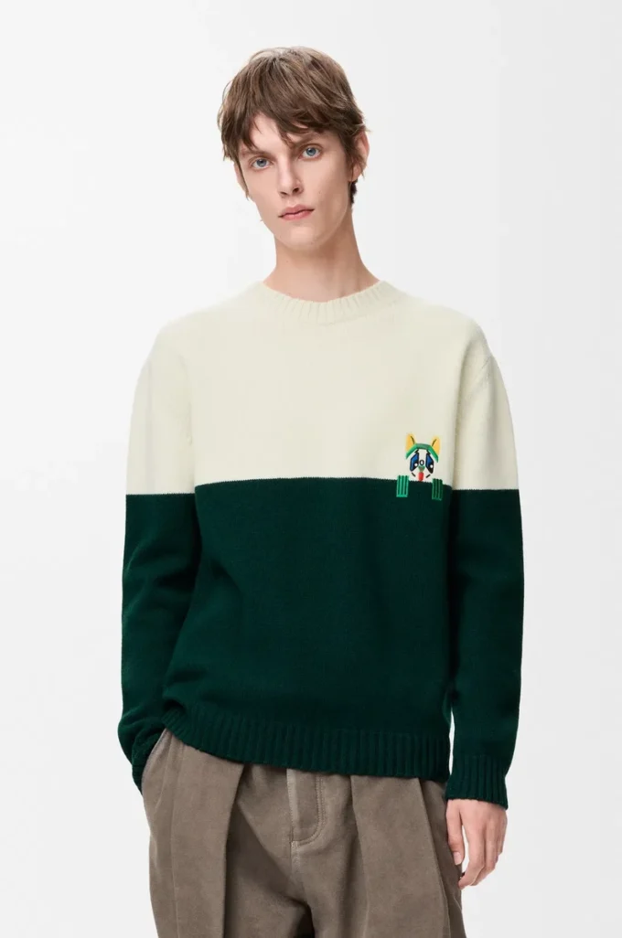Jersey de lana Blanco/Verde Jersey de lana Blanco/Verde