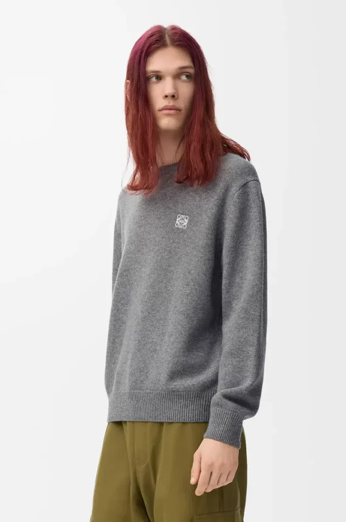 Jersey de lana gris jaspeado Jersey de lana gris jaspeado