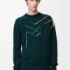 Jersey de lana verde oscuro/multicolor Jersey de lana verde oscuro/multicolor