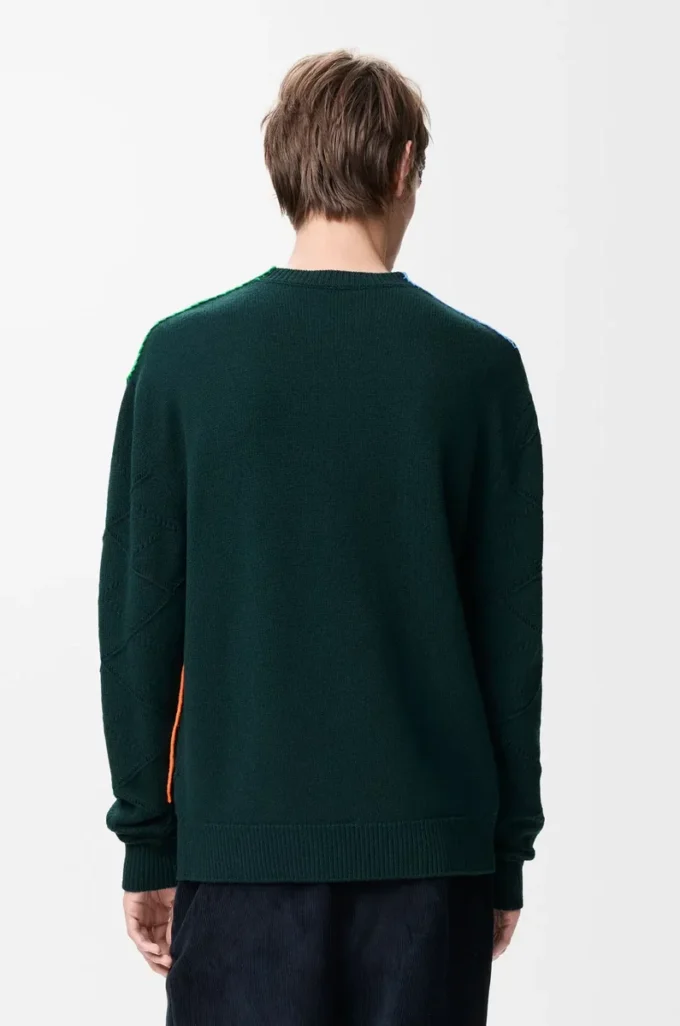Jersey de lana verde oscuro/multicolor Jersey de lana verde oscuro/multicolor
