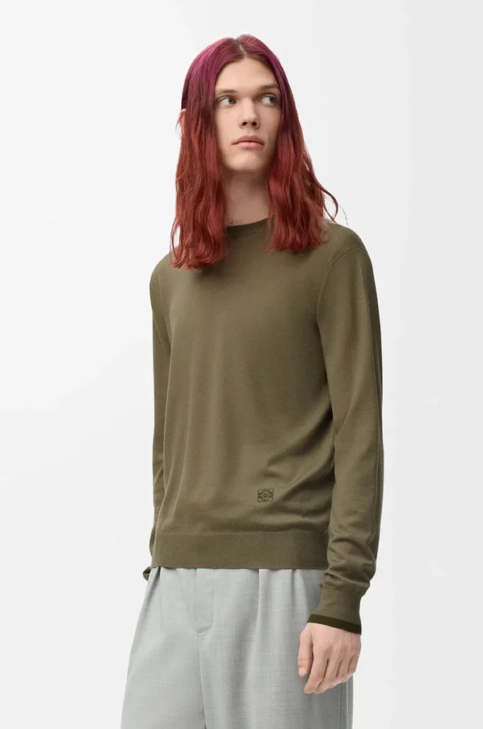 Jersey de lana Verde/Verde caqui Jersey de lana Verde/Verde caqui
